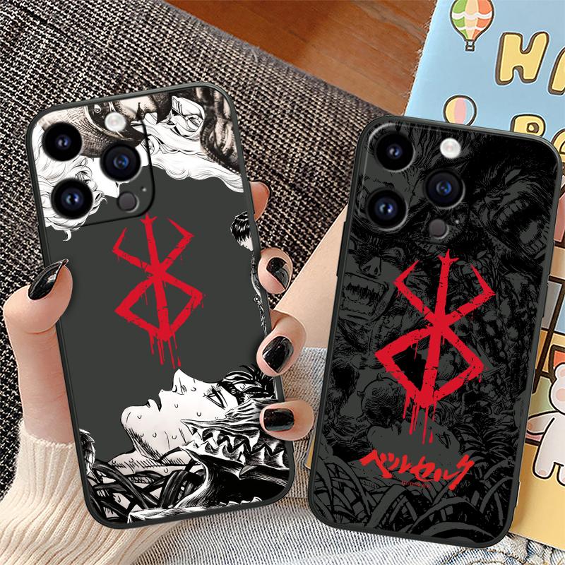 Berserk Tegneserier Anime For Apple iPhone 15 14 13 12 Mini 11 XS XR X 8 7 Pro Max Plus Myk Silikon Svart Telefondeksel
