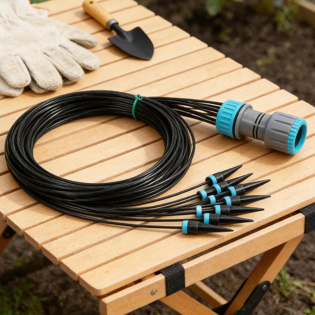 10 Head Drip Irrigation Kit Automatic Watering System Quick Connect Emitters Hose Timer for Garden Greenhouse Potted Plants