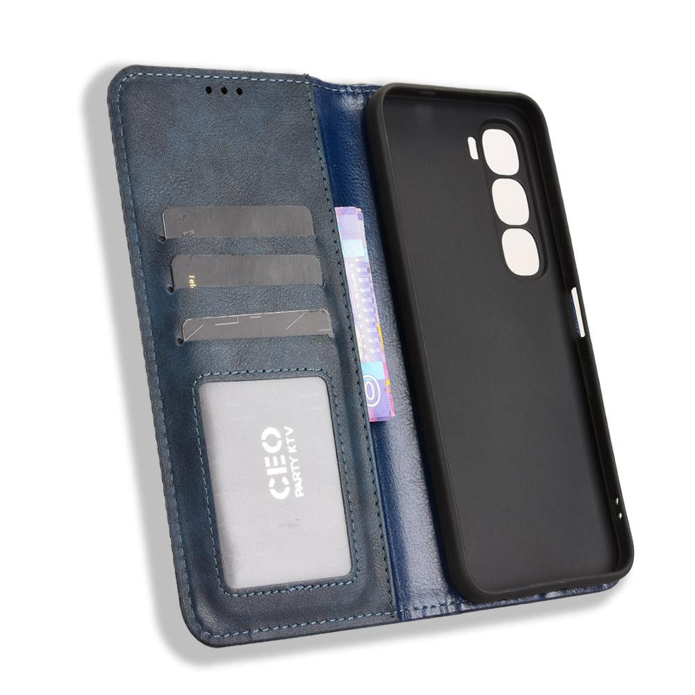 For Infinix Hot 60 5G/60i 4G Leather Case Wallet Stand Retro Texture Phone Cover