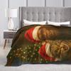 Cat Selfie with Santa Blanket Quality Super Soft  Throw Blanket Winter Children Couch Chair Sofa Bed Fashion Bedspread