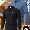 3 ks vysoce kvalitní pánská košile business casual, nová s dlouhým rukávem, prodyšné polo triko pro venkovní sporty jako golf, běh a hraní.
