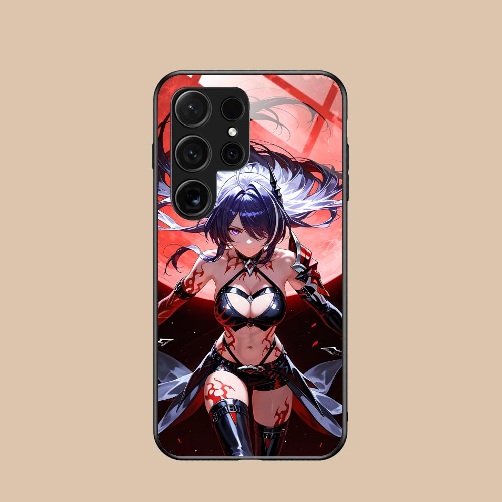 HSR Acheron Glass Mobile Phone Case for Samsung Galaxy S26 S25 S24 S23 S22 S21 S20 Note20 Plus FE Ultra Colorful Cover