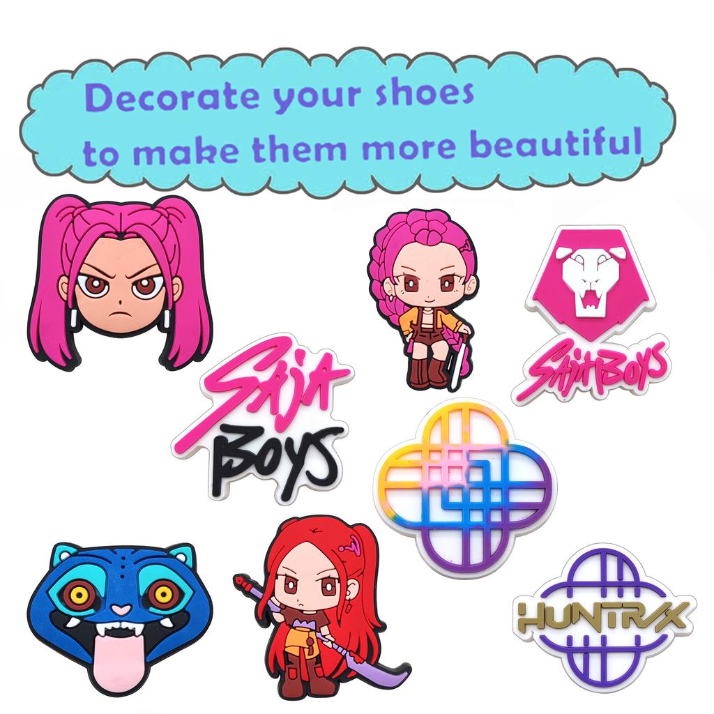 18-100 ks KPop Demon Hunters Přívěsky na boty pro dřeváky Duch Dekorace bot Prvotřídní kvalita Populární doplňky k botám Skvělý dárek