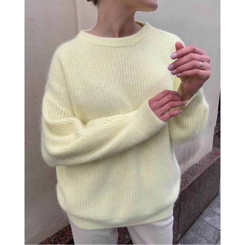Pull Femme Automne et Hiver Imitation Vison Tempérament Ample Super Doux Tricots Femme Cent Assorti