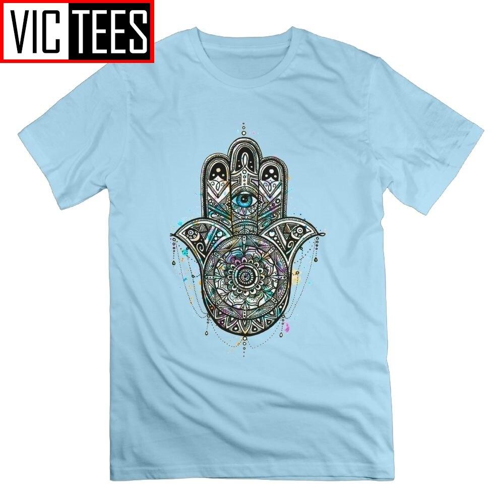 

Hand of fatima Psychedelic T Shirt 100% Cotton Newest Round Collar Tees Short Sleeve T-Shirt Man s Vintage Clothing 3XL