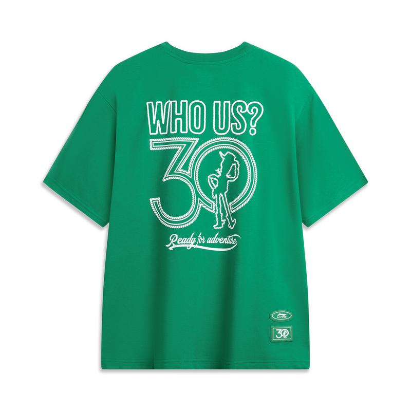 Li Ning X Disney Toy Story Series Casual Quick-Dry Cool Moisture-Wicking Breathable Loose Round Neck Letter Short Sleeve T-Shirt AHSV677-3