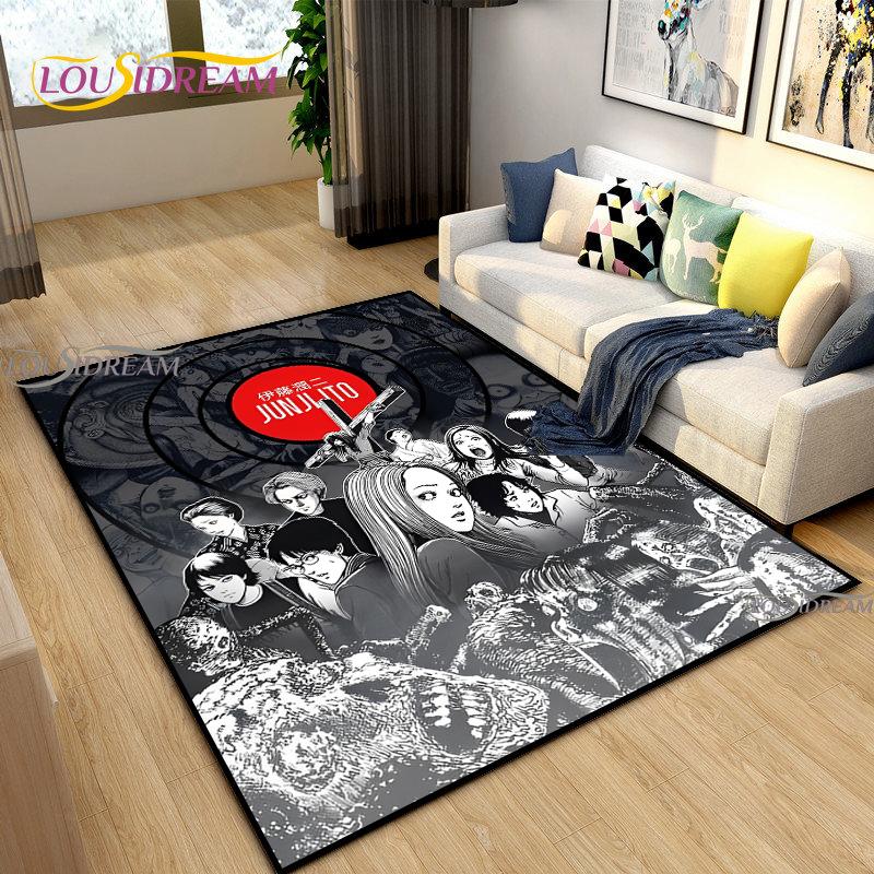 Junji-Ito fear Carpet for Living Room Bedroom Rug Kitchen Kid Door Unslip Floor Mat Birthday gift photography props Alfombra Rug