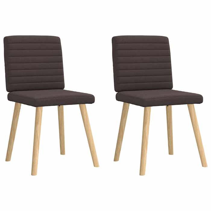 VidaXL Dining Chairs Set of 2 Dark Brown Fabric 4101178