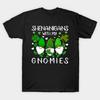 Men Black Print T-shirt Shenanigans With My Gnomies St Patrick'S Day Gnome Lovers No-Cut Transfer Paper Print Cotton Tshirt