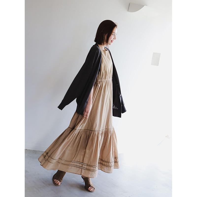 [Beaming Life Store by BEAMS] One Piece B:MING BEAMS Tiered Sleeveless Maxi Ladies BEIGE S