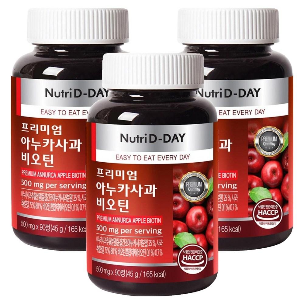 NutriDDay Premium Anuka Apple Biotin 45g 90 Tablets 3 Pcs