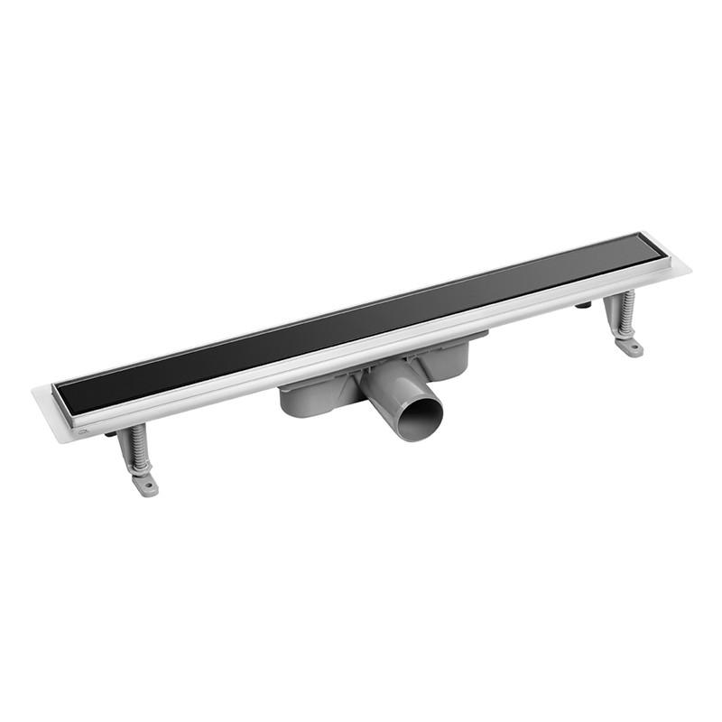 Odpływ Liniowy 90 Cm Niski Basso Czarne Szkło