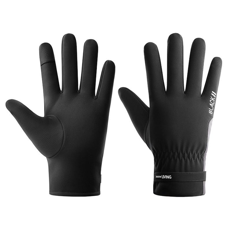 

Теплые перчатки для сенсорных экранов, мужские, зимние, для езды на велосипеде, светоотражающие, с бархатным утолщением, водоотталкивающие, спортивные перчатки без пальцев average size
