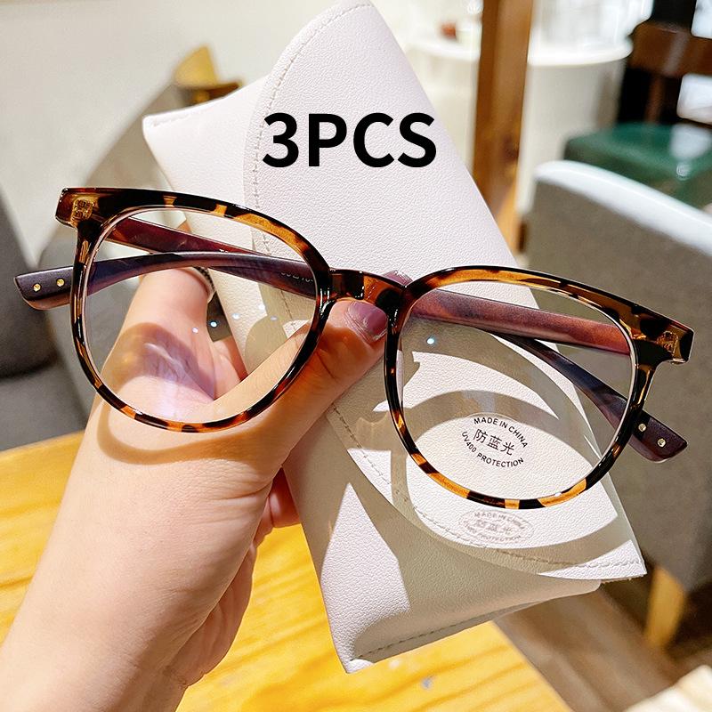 

2Pcs Classic Blue Light Blocking Eyeglasse Woman Leopard Glasses Frame Anti Blue Light Glasses Transparent Women Men Eyewear