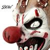 Escape Room Horror Decorations Halloween Clown Mask, Realistic Latex Scary Mask with Film Photographing Cosplay Accessories Red Nose for Haunted House