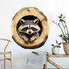 3D Simulation Tree Hollow Raccoon Wall Sticker Self-Adhesive Removable Living Room Bedroom Kids Room Background Wall Home Decor Art Wholesale