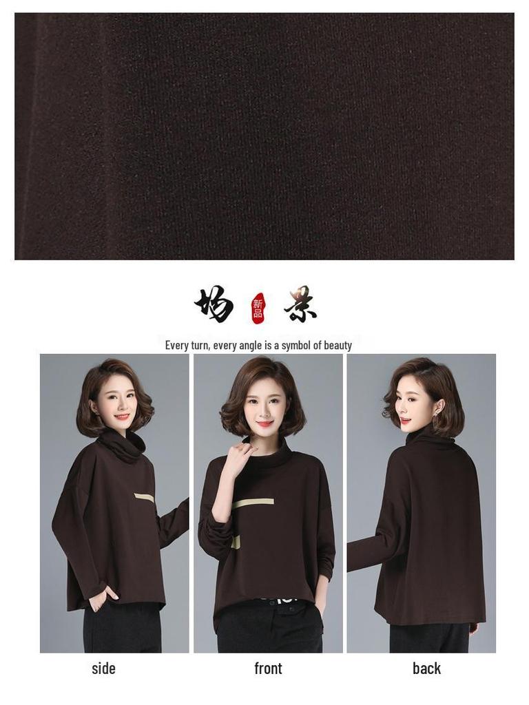 2024 Damen Fleece-Sweatshirt mit hohem Kragen - Vielseitiges lockeres Oberteil für Frühling/Herbst