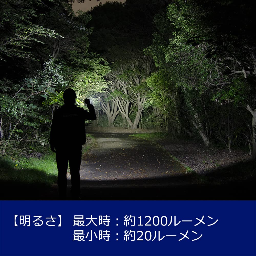 GENTOS G Series LED Rechargeable Rechargeable or AAA Powerful 1200 Lumens GF-116RG Flashlight, (Uses Batteries),