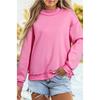 Womens Loose Solid Color High Neck Long Sleeve Pullover Sweatshirt