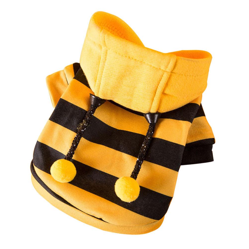 Fleece Pet Dog Warm Clothes Adorable Bee Costume Winter Outdoor Wear Stylish Outfit For Small Medium Dogs Pet Garment