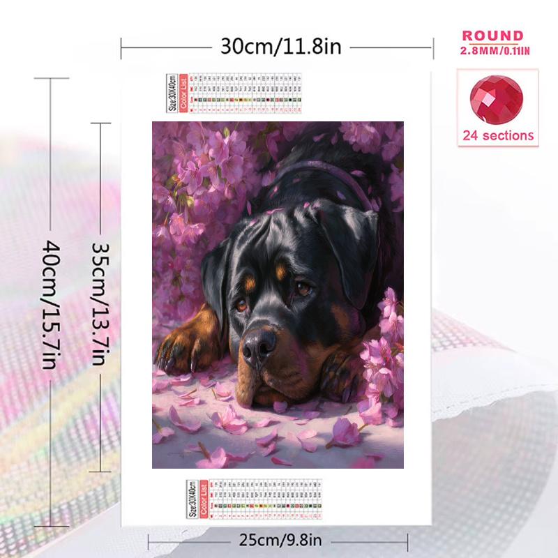 Rottweiler Pattern 3pcs 100% Round Full Drill 5D DIY Diamond Painting Embroidery Cross Stitch Rhinestone Décor