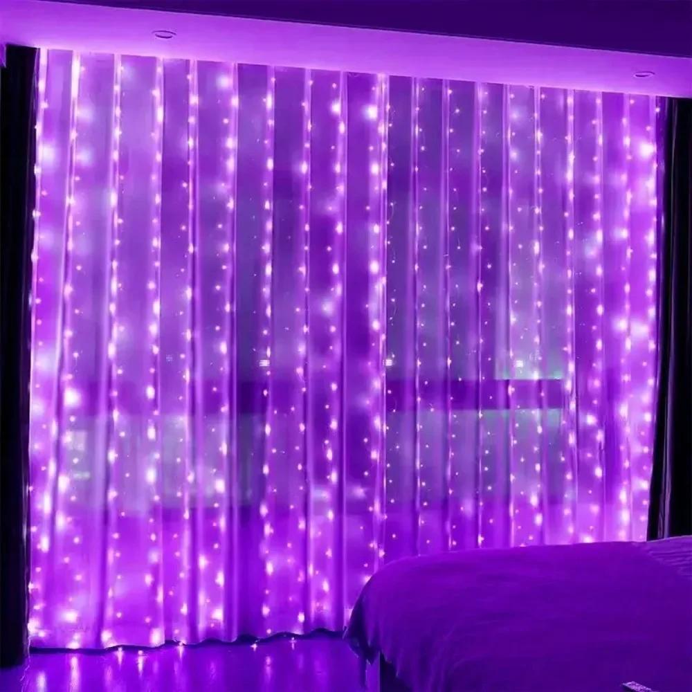 New LED Curtain Atmosphere String Lights with Remote Control Bedroom Holiday Wedding Birthday Christmas Decoration Fairy Lights