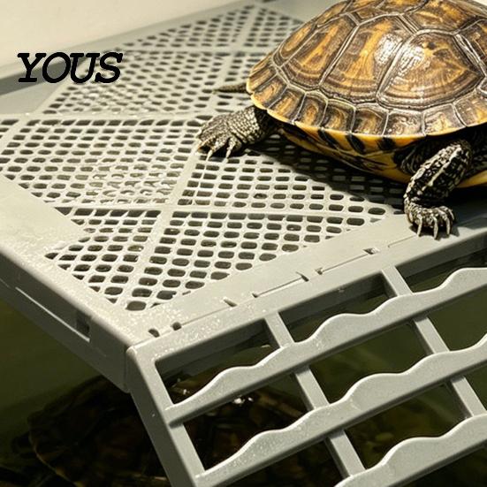 Hanging Turtle Basking Platform Solid Form with Suction Cups, Non-Slip Ramp Reptile Sunning Ramp, Aquariums Tank Accessories for Climbing
