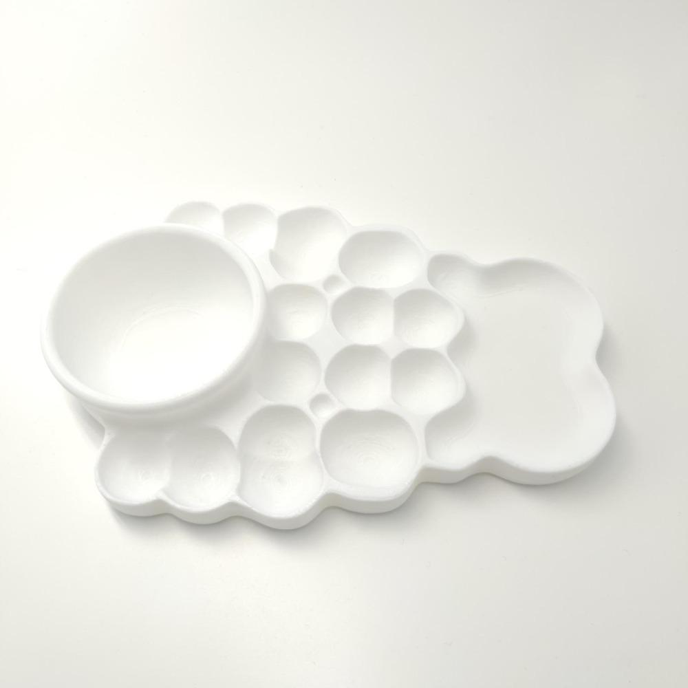 

New Plastic Paint Palette Tray White Portable Watercolor Mixing Tray 3D Printing Pigment Tray Palette For Adults білий