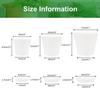 Lot de 8 pots de fleurs plastique 17 cm - cache-pots percés avec soucoupes, drainage, blanc