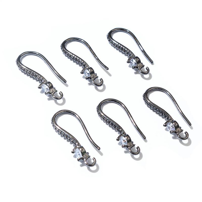 

10pcs 19x8mm with Zircon Earring Hooks Wires Brass Material DIY Jewelry Making Earrings Accessories Handmade Findings