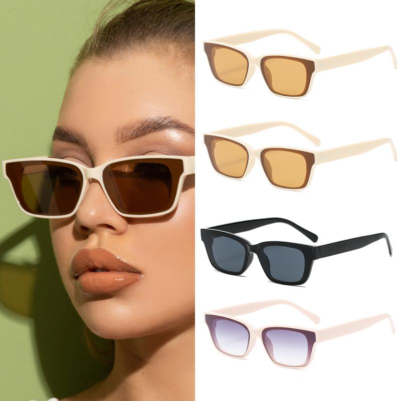 4Pcs Trendy Popular Sunglasses Women Retro Outdoor Small Rectangle Sun Glasses Female Ins Vintage Square Eyewear Uv400