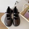 Kleine Lederschuhe Damen neu Sommer runder Kopf Retro Plateau dicker Absatz modische Mary Jane Einzelne Schuhe