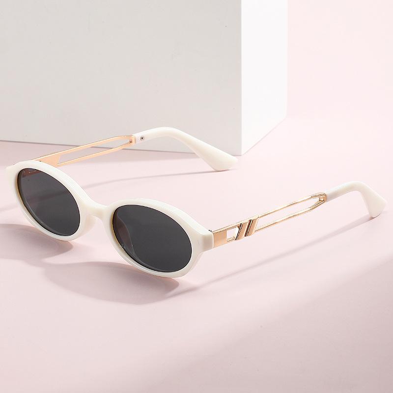 European and American retro rock style rhombus metal large standard inlaid modern retro charm sunglasses