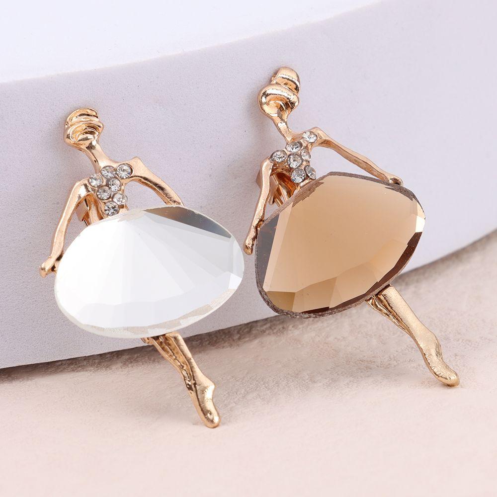 Cute Jewelry Backpack Crystal Badge Ballet Girl Pin Dancing Girl Brooches Clothes Accessories