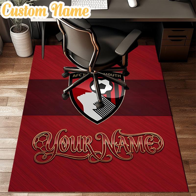Custom Name AFC Bournemouth Rug Office Rug Chair Mat Non Slip Carpet Rugs for Bedrooms Dining Room Living Room Home Decor gifts