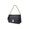 Michael Kors MK Sonia Chain Solid Color Large Logo Flap Leather Shoulder Crossbody Bag Medium Women Bags Black 35F1G6SL3L-001