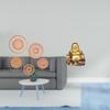 Rattan Woven Wall Art And Maitreya Buddha Sculpture for Tea Room Hallway Bedroom Porch Cafe