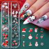 Nagelkunst Ornament Legierung Weihnachten Nagelbohrer, Weihnachtsmann Weihnachtsbaum Schneeflocken Serie Legierung