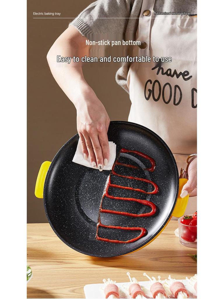 Multifunctional Portable Electric Grill: Household BBQ Pan & Oven