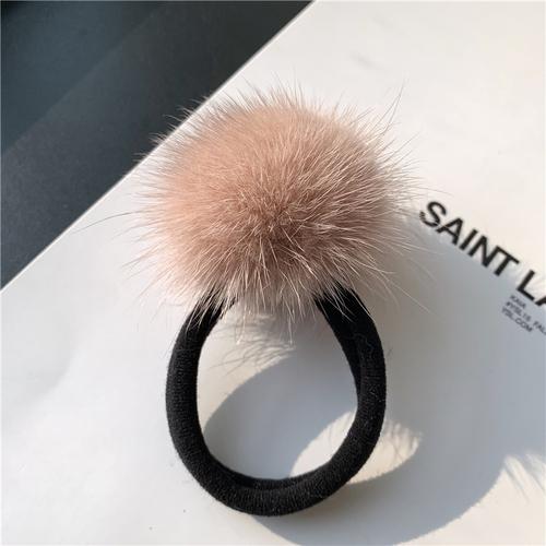 Mink Fur Ball Rope Female Korean Cute Simple Plush Hair Rope Headdress Online Celebrity Temperament Hair Band Elastic Hair Accessories.