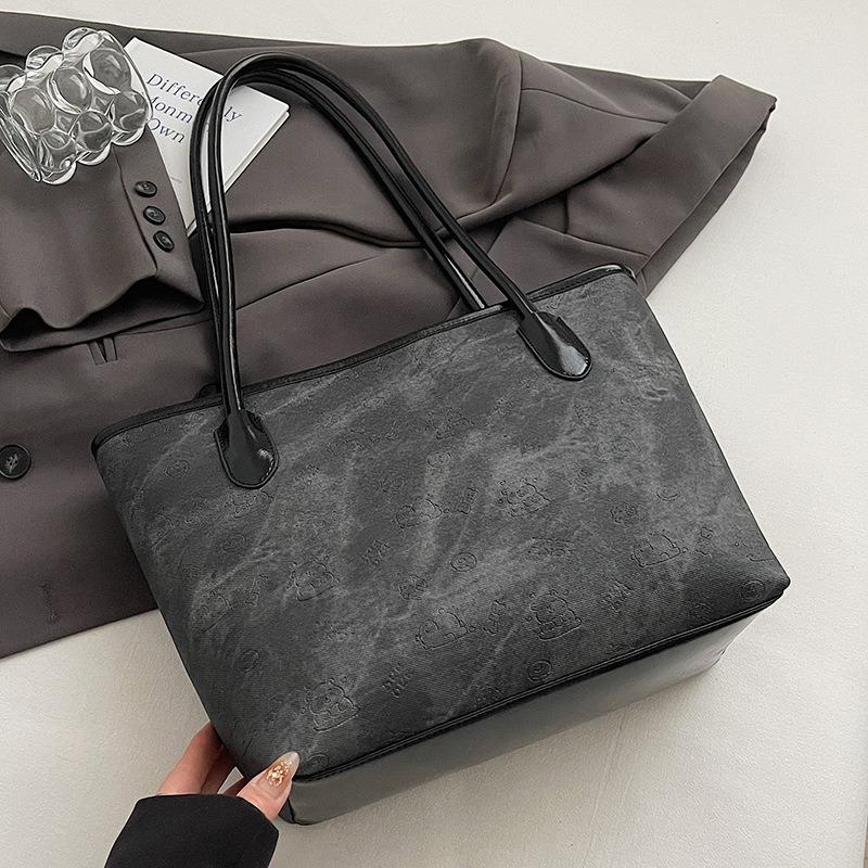 Повседневная ветровка контрастных цветов большая вместительная сумка-тоут студенческая классная универсальная милая рельефная на плечо женская сумка