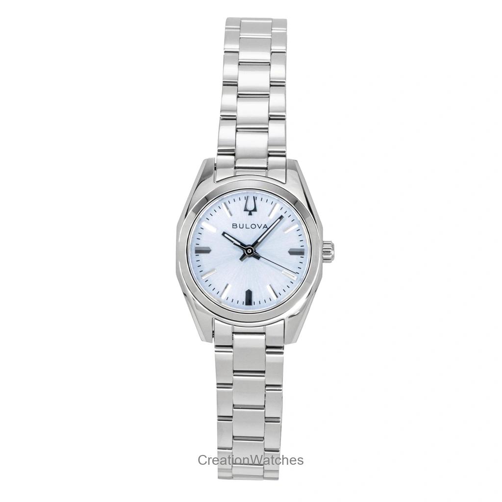 

Женские часы Bulova Surveyor из нержавеющей стали с кварцевым механизмом, светло-голубым циферблатом 96L345 светло-синий