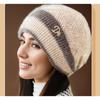 Woolen Hat, Women's Pile Hat, Autumn and Winter Thick Double-layer Warm Knitted Hat