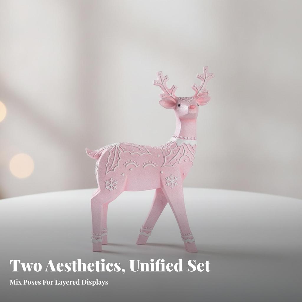 Christmas Reindeer Statue Tabletop Figurine Compact for Office
