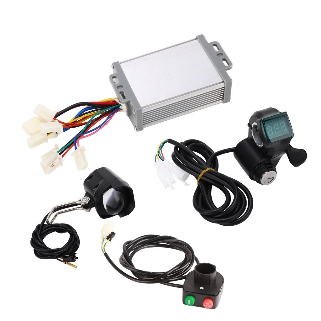 Electric Bicycle Conversion Kit 24V 1000W Brushed Controller Thumb Throttle Switch and Headlamp Kit