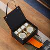 Suet jade white porcelain side handle pot tea set gift box gift business gift