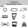 Center Console Panel Black Carbon Fiber Car Interior Sticker Suitable for Mercedes-Benz Smart Fortwo 453 LHD 2015-2018