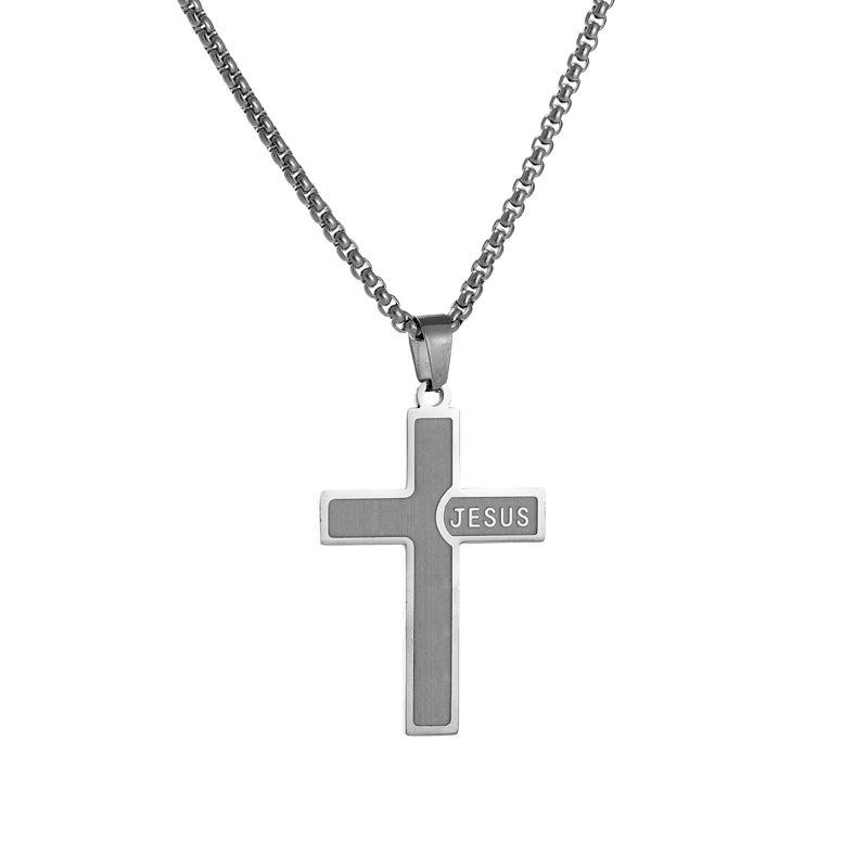 Hot-Selling Women's Titanium Steel Cross Pendant Snake Chain Necklace - Non-Fading Stainless Steel Jewelry