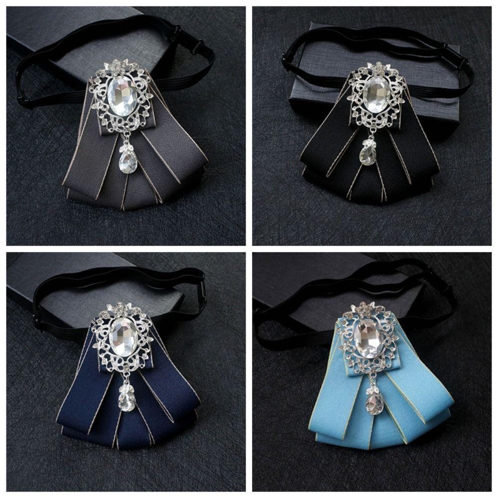 Polyester Strass Fliege Einfarbige Hemdkragen Luxus Band Fliege Täglich