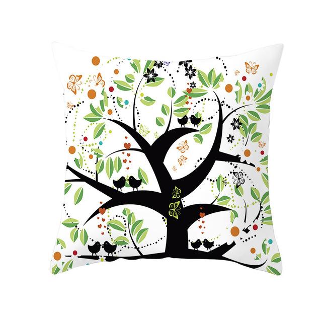 Colorful Tree Printing Decorative Pillowcase Colorful Tree Pillow Case Polyester Tree Pattern Pillow Cover Kussensloop Zt287